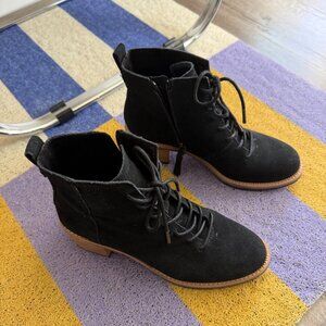 TOMS Finn Lace Up Booties Women’s Size 8 Black Casual Boots